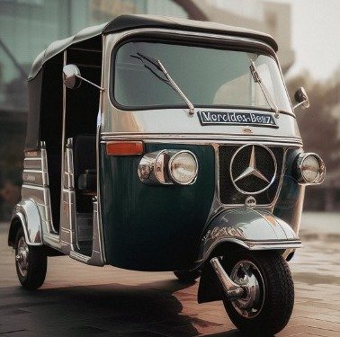 AI Generated Auto - Auto rickshaws of BMW, Ferrari and Tesla seen on the roads