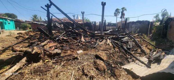 आग लगने से तीन मकान खाक