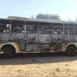 दो बसों में आग