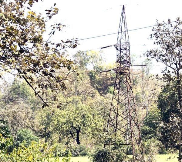 खेतों के बीच लगे हैं कई हाईटेंशन