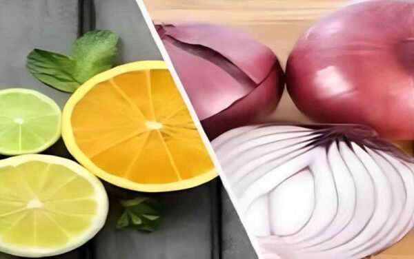 नींबू और प्याज का रस मिलाकर