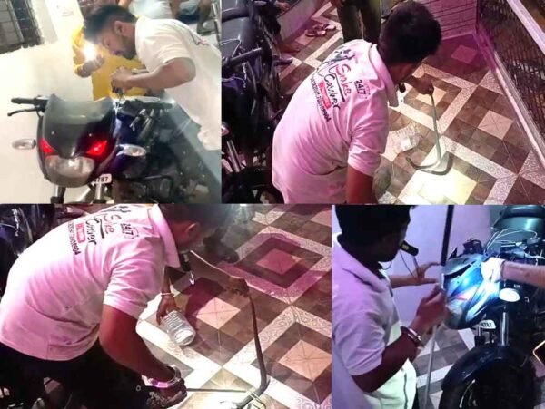 बाइक के मास्क में