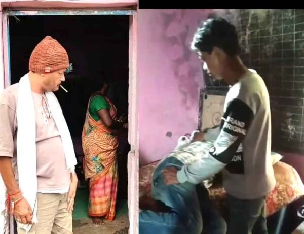 शराब के नशे में बीड़ी पीते सरकारी