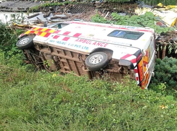 एम्बुलेंस पलटने से नवजात की