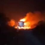 यात्री बस में लगी आग, 10 मिनट में पूरी