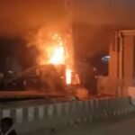 ट्रक में लगी आग से मचा हड़कंप, केबिन