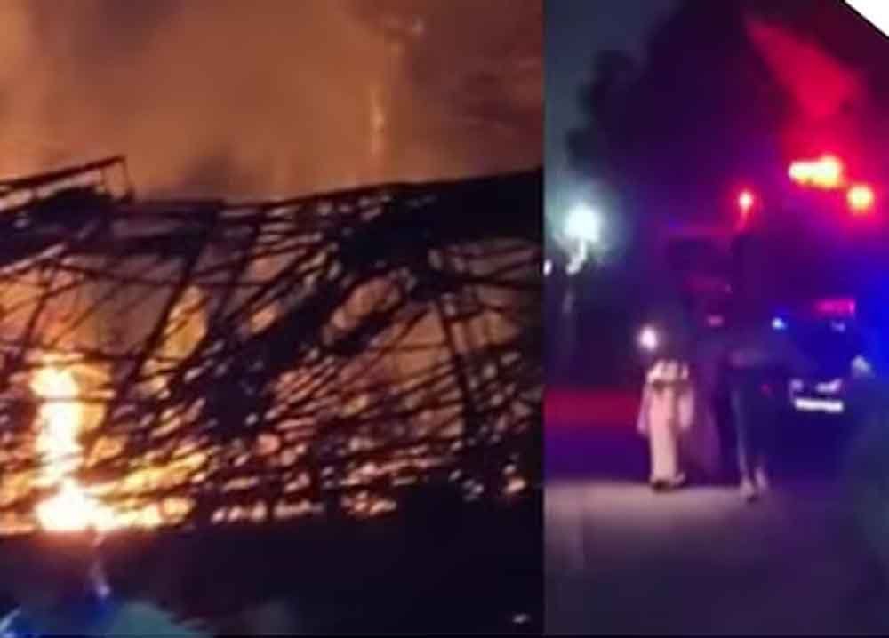 होटल में भीषण आग, दीवार तोड़कर