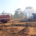 खेत की झोपड़ी में लगी आग, पुलिस