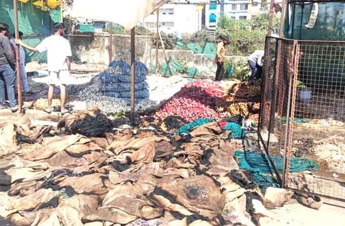 मंडी के गोदाम में लगी आग, लहसुन