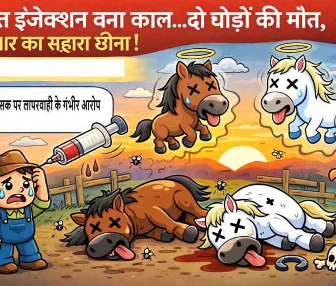 गलत इंजेक्शन से दो घोड़ों की मौत,